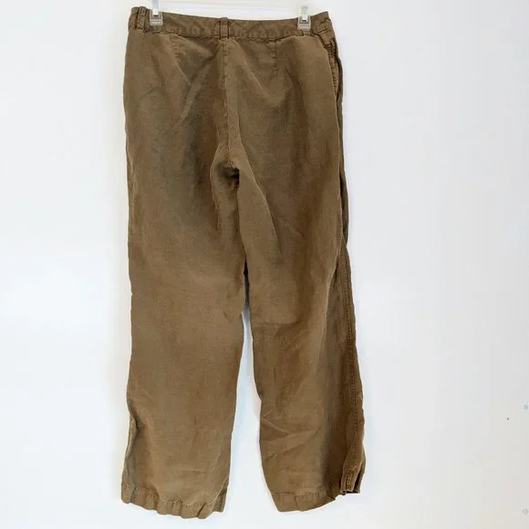 Lauren Ralph Lauren Costal Grandma Silk Linen Blend Tan Pants 6 - Picture 2 of 4